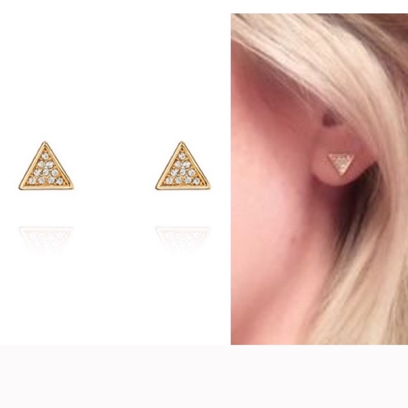 Chloe and Isabel triangle pave studs - Picture 5 of 6